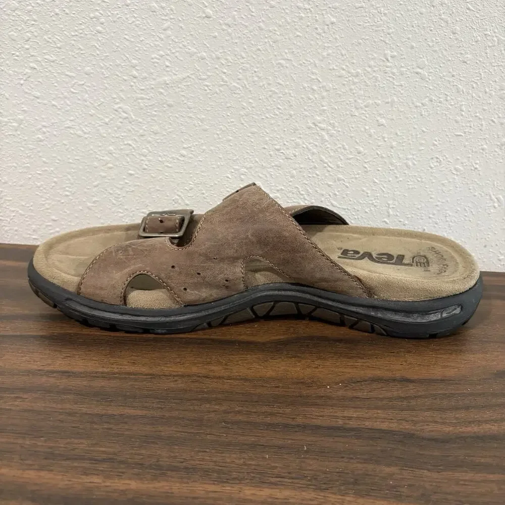 TEVA Lodo 2 Strap Leather Buckle Sandals Mens 10‎ Outdoor #6545 Shoc Pad Sole